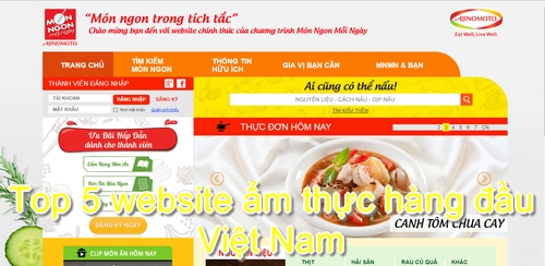 Top 5 website ẩm thực hàng đầu Việt Nam