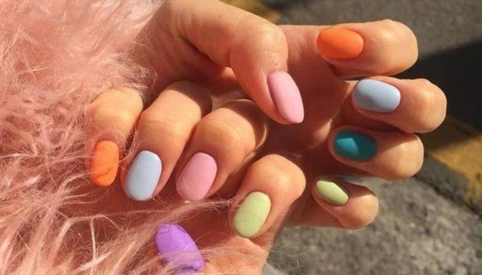 mẫu nail mùa hè màu pastel