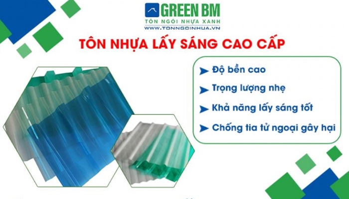 Sản phẩm tôn nhựa lấy sáng tại GREEN BM