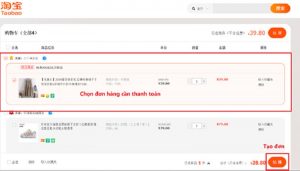 tạo đơn đặt hàng taobao