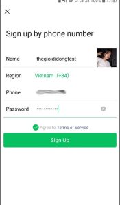 đồng ý với điều khoản ứng dụng