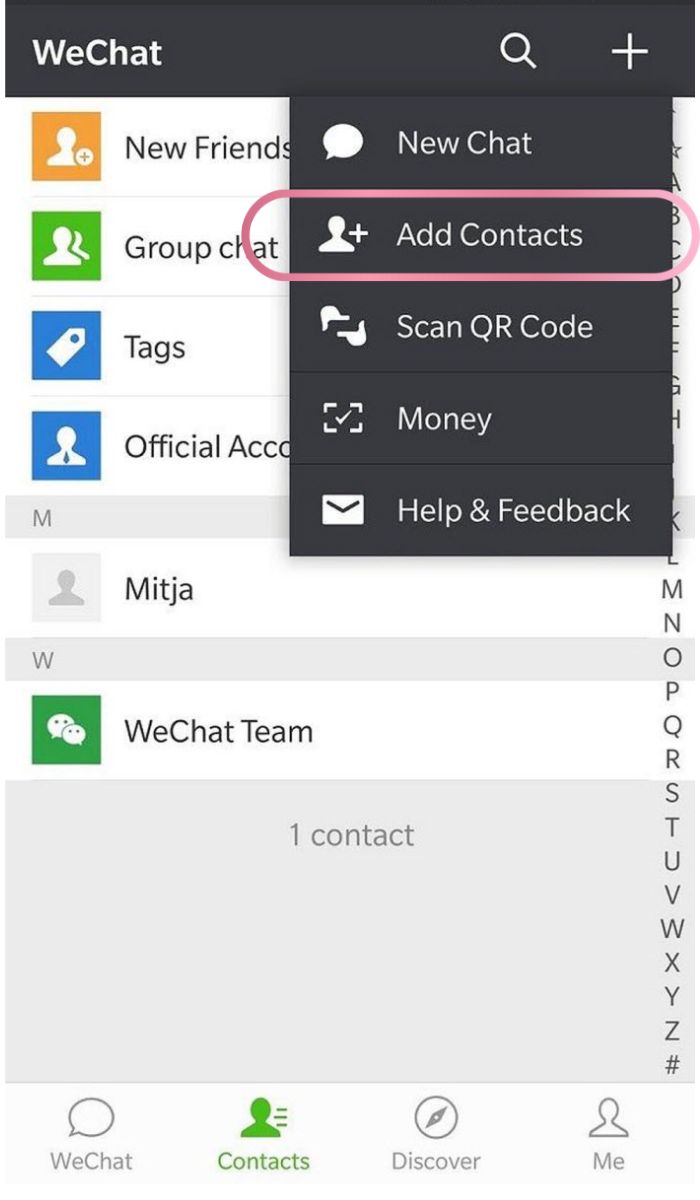 hướng dẫn kết bạn trên wechat
