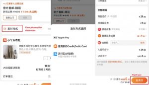 thanh toán đơn mua hàng taobao