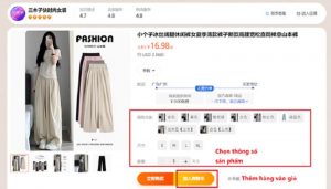 thêm sản phẩm vào giỏ hàng taobao