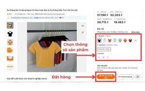 tiến hành đặt hàng