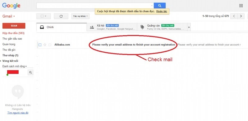 kiểm tra email xác thực