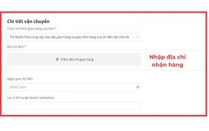 nhập địa chỉ giao hàng
